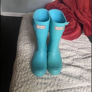 Hunter Tiffany Blue Rain Boots